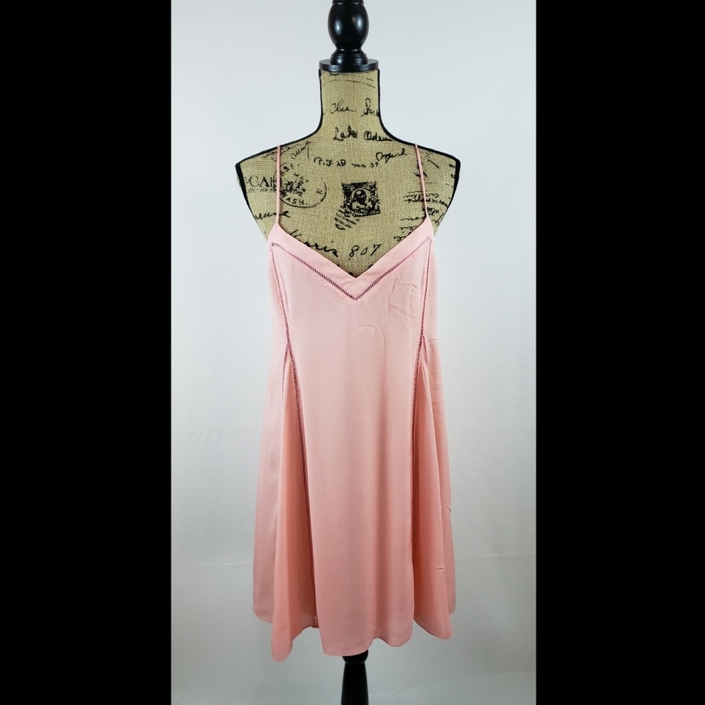 Elizabeth & James 100% Silk Pink Mini dress size L
